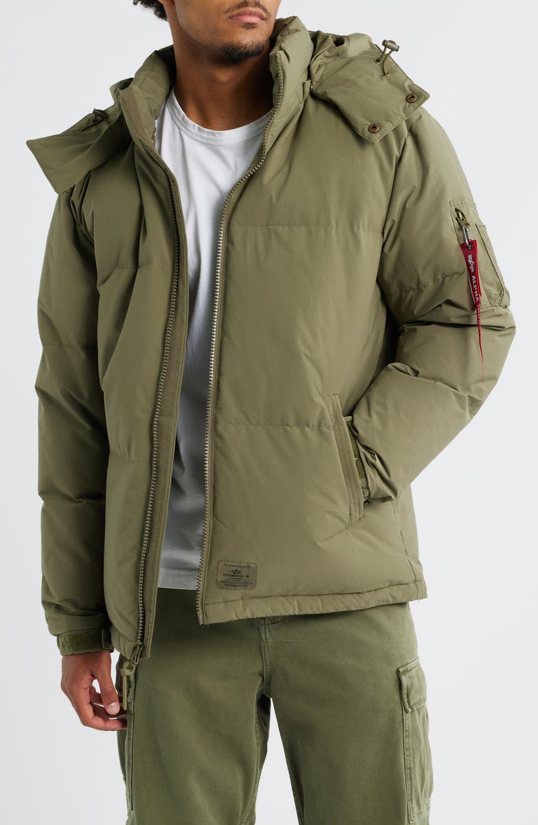 Alpha Industries Down & Feather Puffer Parka, Main, color, Green