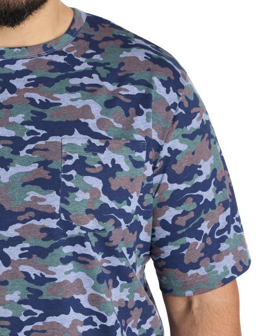 Harbor Bay By Dxl Big & Tall Moisture-wicking Printed Pocket T-shirt In Multi
