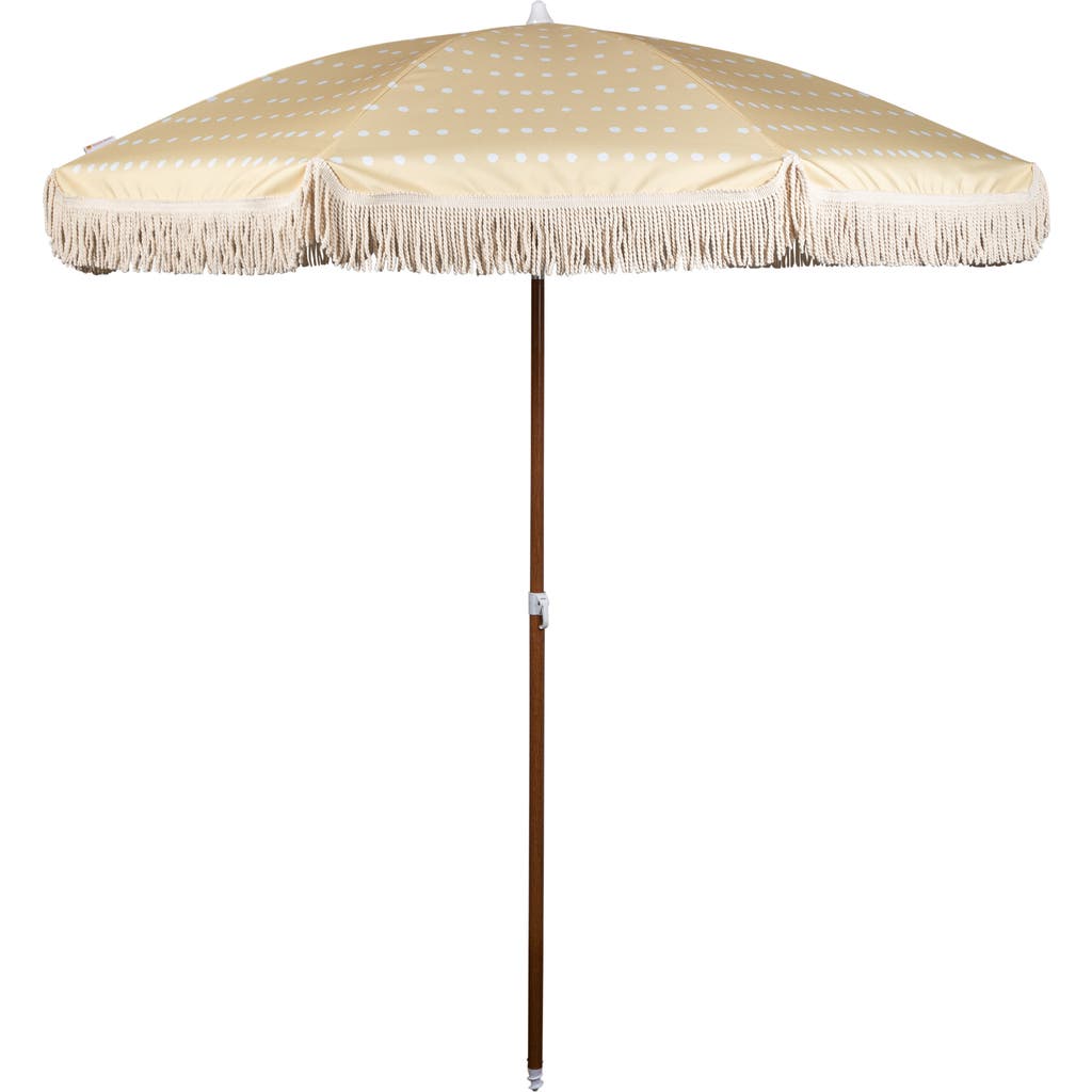 Picnic Time Summerland Portable Beach Umbrella In Yellow Dots