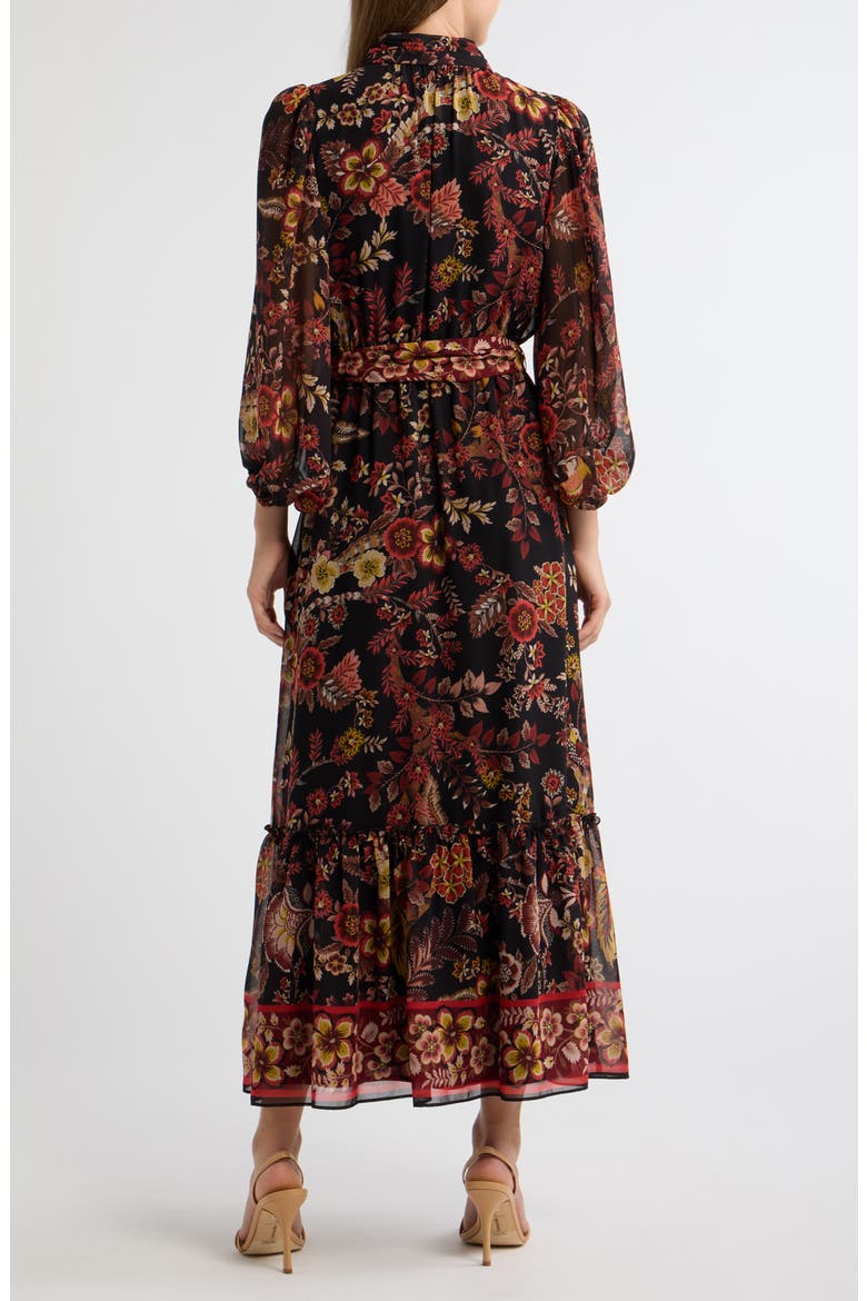 Paisley Chiffon Maxi Dress, Alternate, color, BLACK SAFFRO