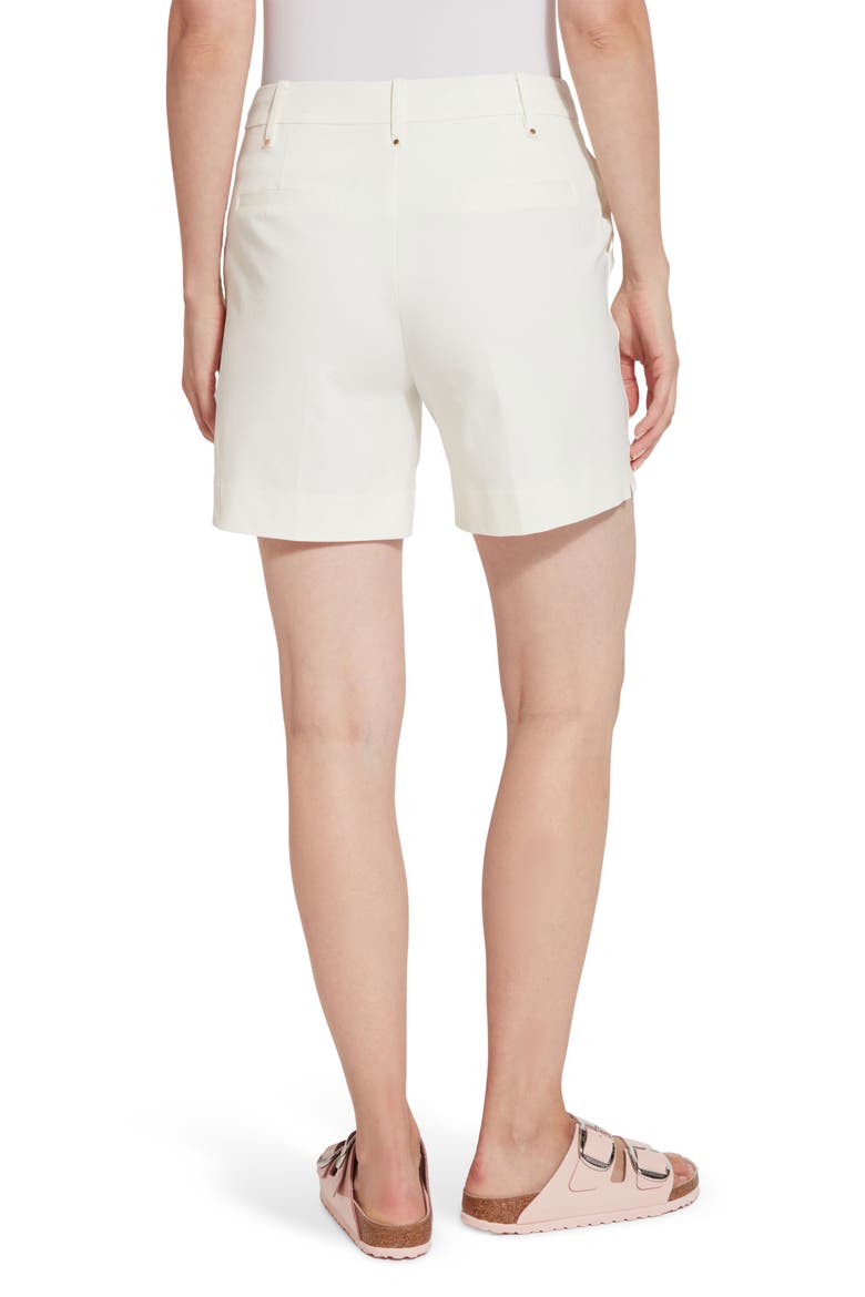 'Lyssentials Amanda Stretch Twill Shorts, Alternate, color, OFF WHITE