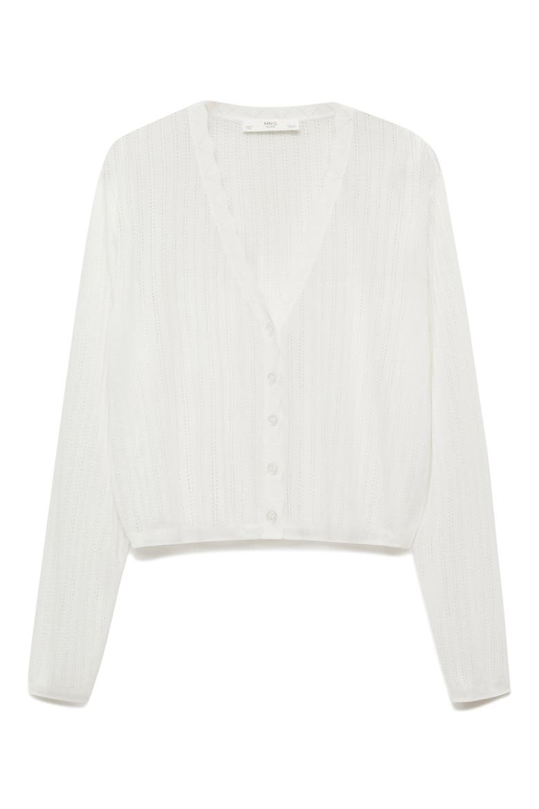 Pointelle Pajama Cardigan, Alternate, color, WHITE