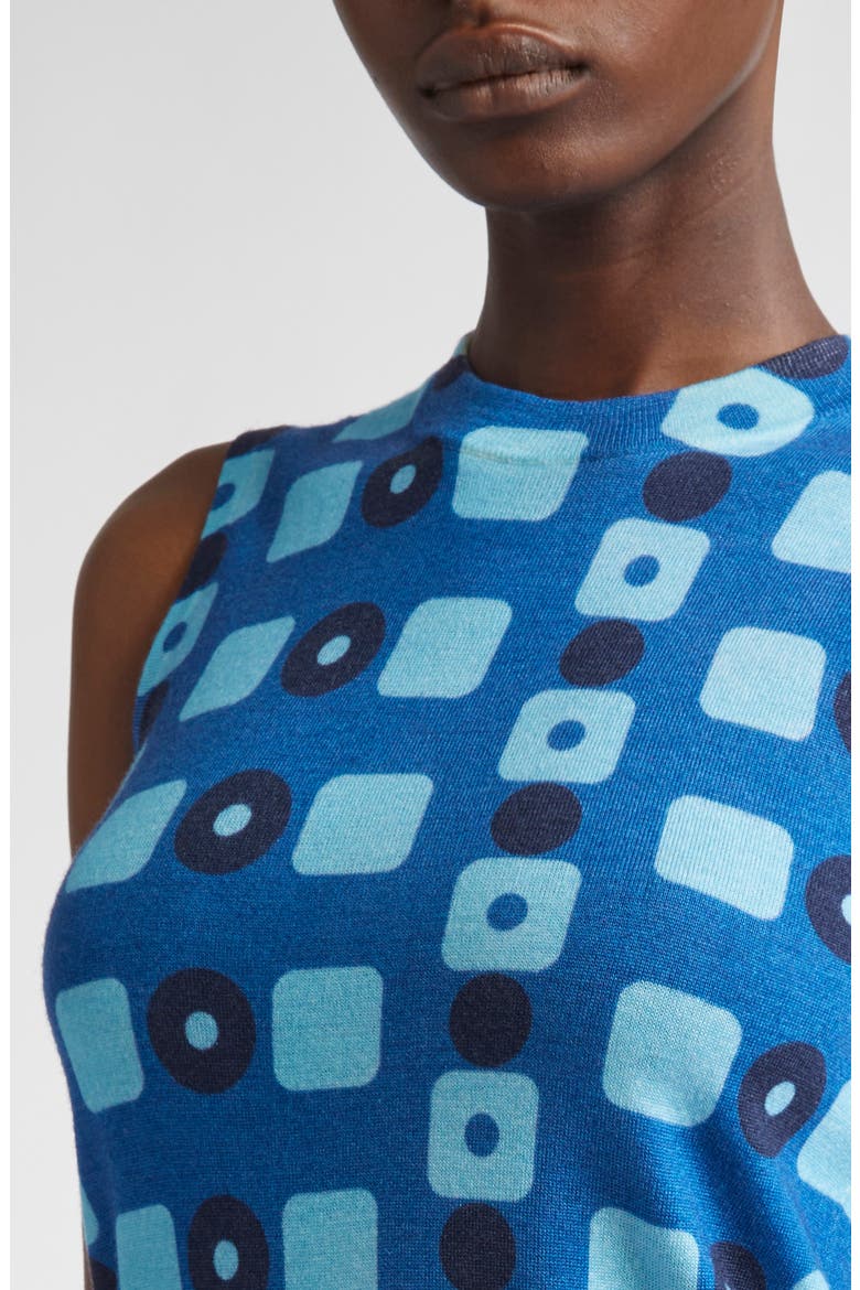 Geo Print Wool Shell, Alternate, color, COBALT CLASSIC BEIGE
