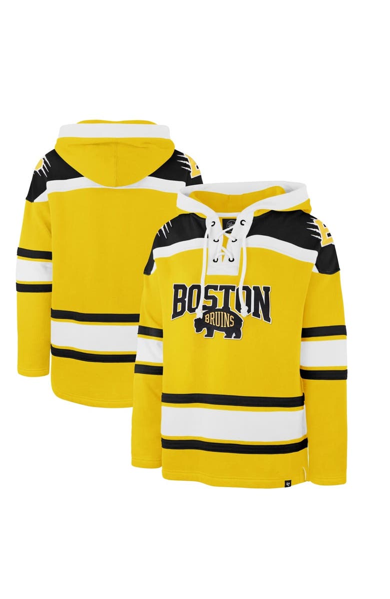 '47 Men's '47 Gold Boston Bruins 2026 NHL Stadium Series Superior Lacer Hoodie, Main, color, Gold