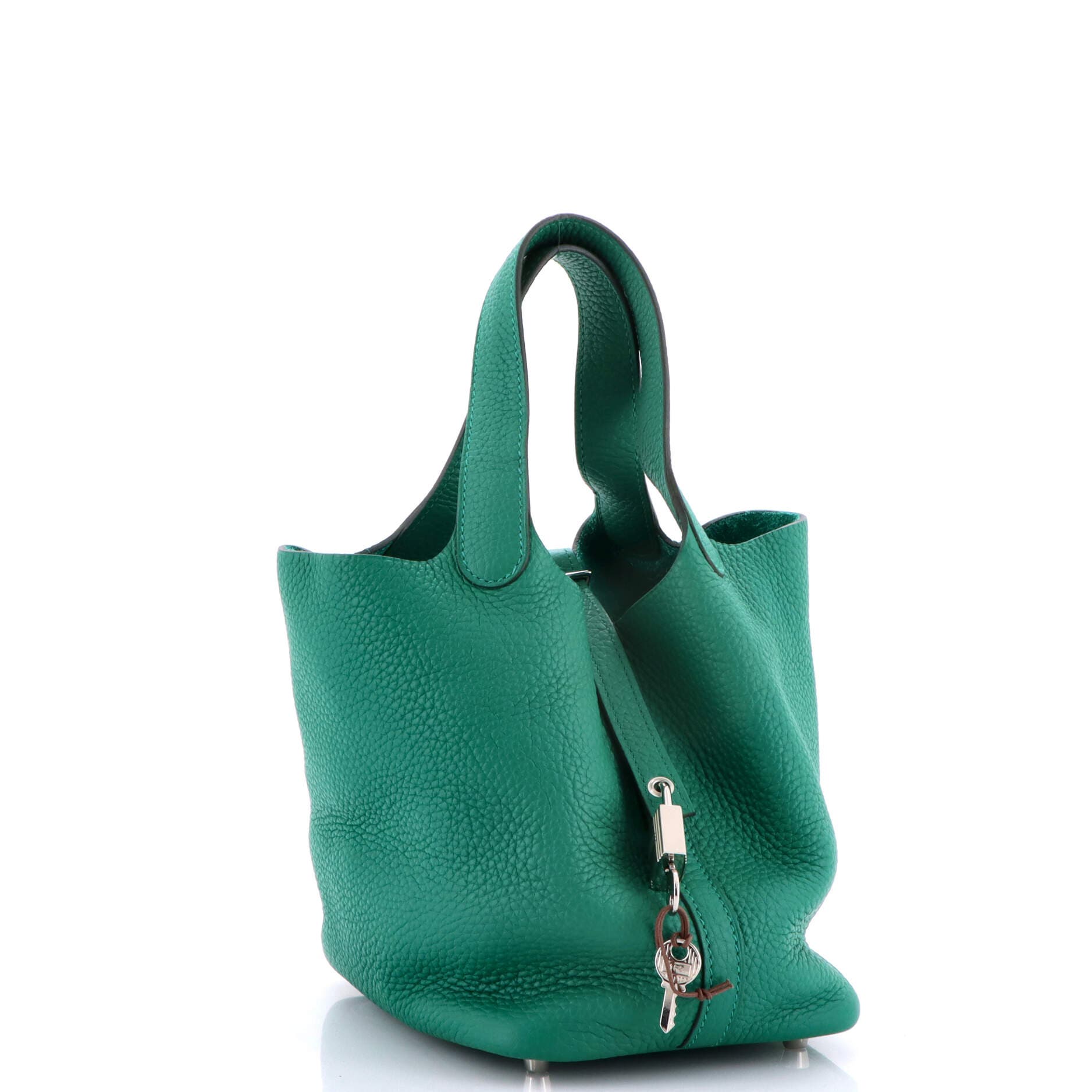 Pre-Owned Hermes Picotin Lock Bag Clemence PM, Alternate, color, Vert Vertigo