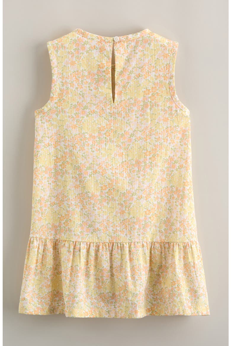 Kids' Bow Pintuck Cotton Dress, Alternate, color, YELLOW/ PINK BLOOMING MEADOW