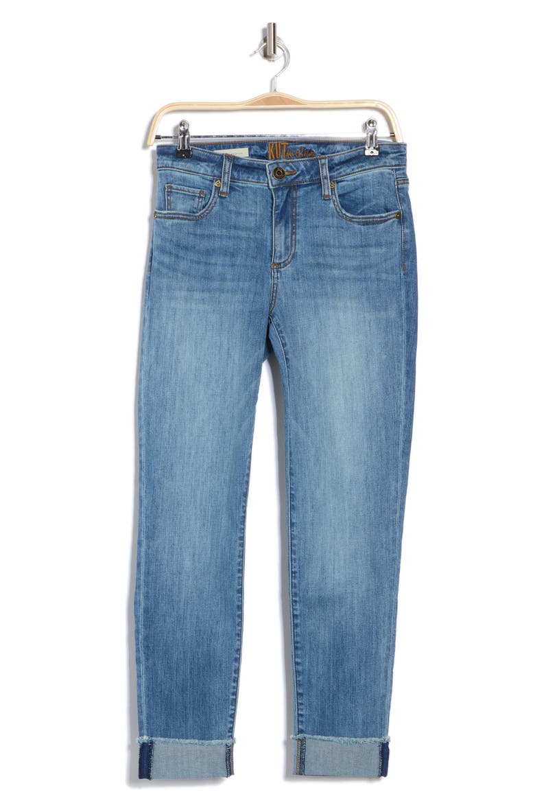 Asher Cuffed Ankle Straight Leg Jeans, Alternate, color, CLOVE