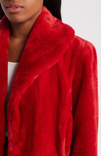 Shawl Collar Faux Fur Jacket