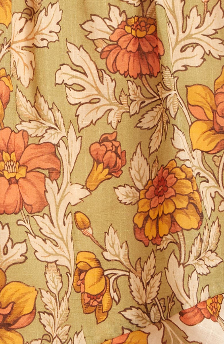 Zimmermann Kids' Andie Floral Ruffle Trim Cotton Shorts, Alternate, color, 