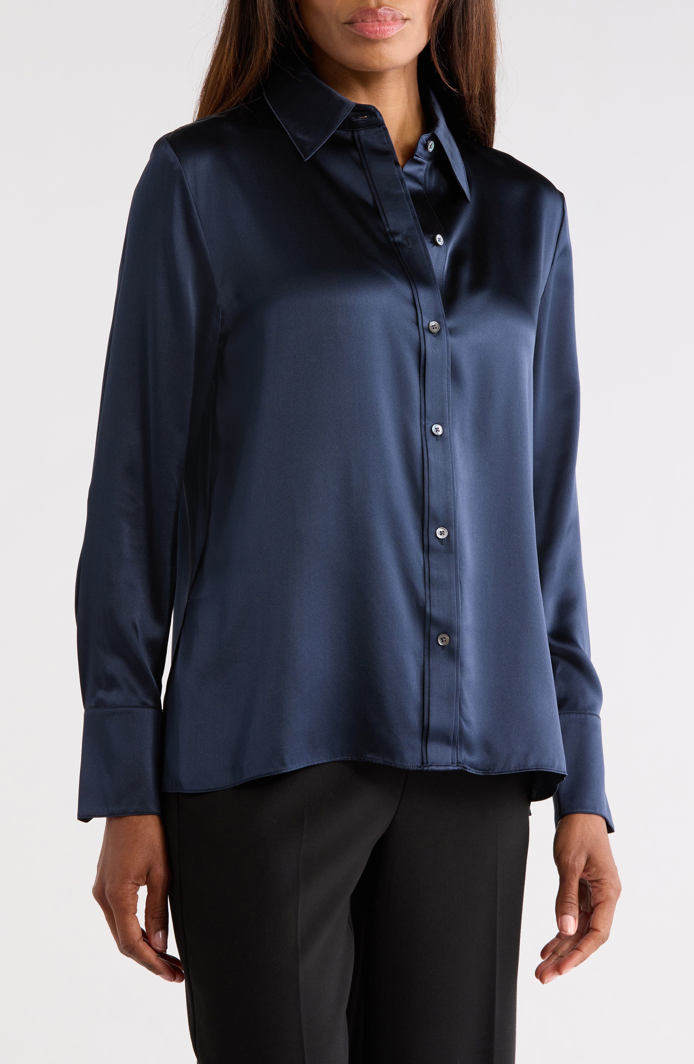 TWP Joey Long Sleeve Silk Button-Up Shirt