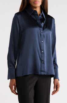 Joey Long Sleeve Silk Button-Up Shirt
