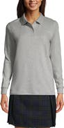 Lands' End School Uniform  Long Sleeve Interlock Polo Shirt