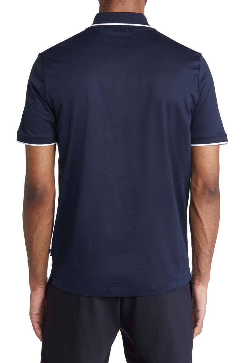Polston Tipped Zip Polo, Alternate, color, DARK BLUE
