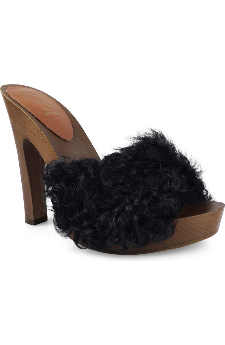 ZIGI Genuine Shearling Platform Sandal, Main, color, Black