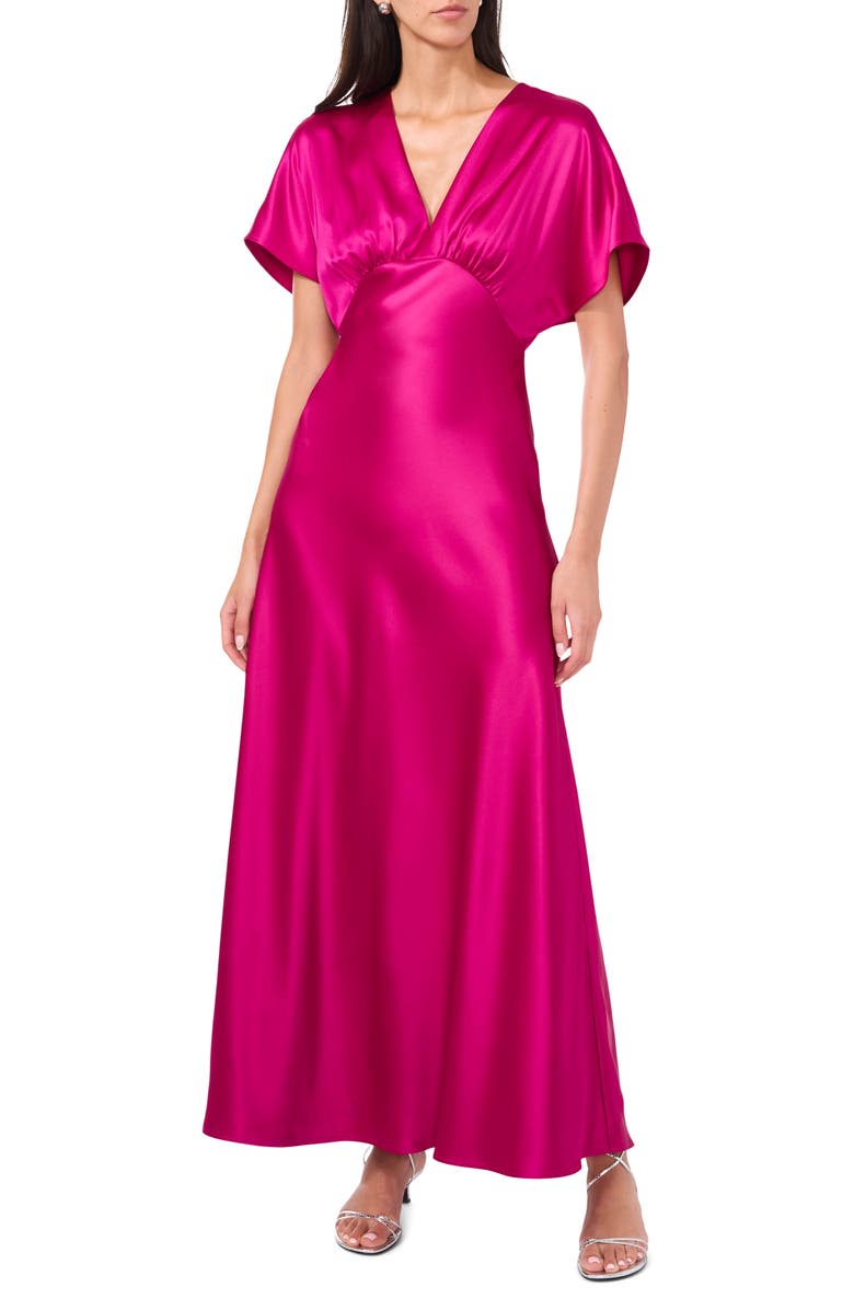 CeCe Dolman Sleeve Satin Cocktail Midi Dress, Alternate, color,