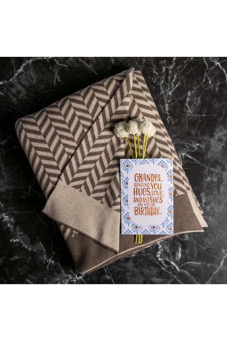 Zima Organic Cotton Throw Blanket, Alternate, color, Dark brown