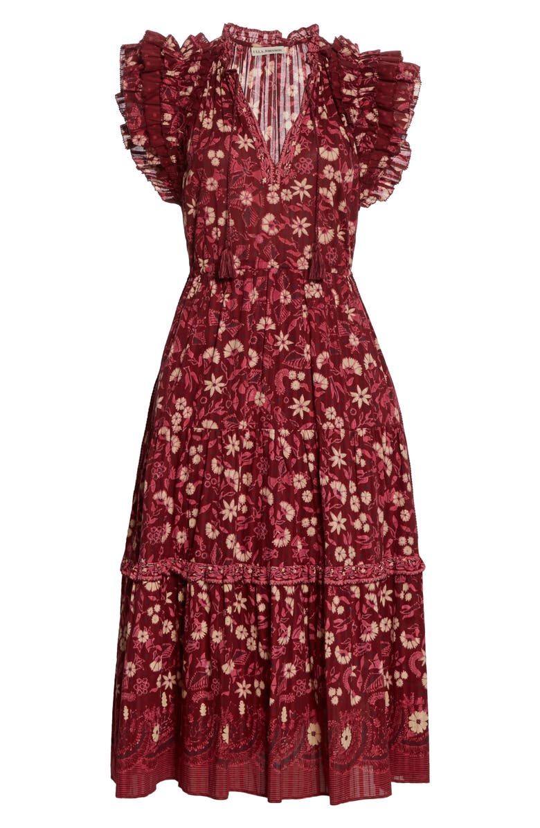 Ulla Johnson Linnea Floral Midi Dress, Alternate, color, 