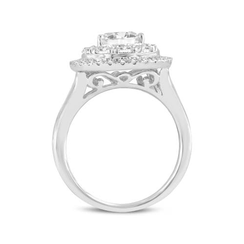 Luvmyjewelry Anisa 14k White Gold Pear Lab Grown Diamond Halo Engagement Ring In 14k White Gold