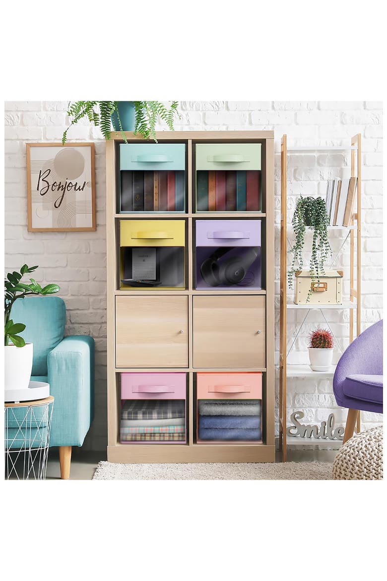 6-Pack Window Collapsible Storage Bins, Alternate, color, BRIGHT PASTEL