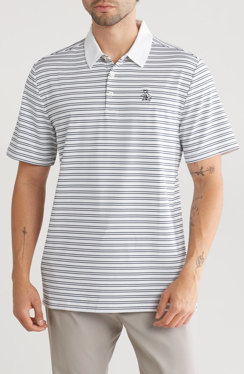 Original Penguin Yarn Dye Stripe Heritage Polo, Main, color, 