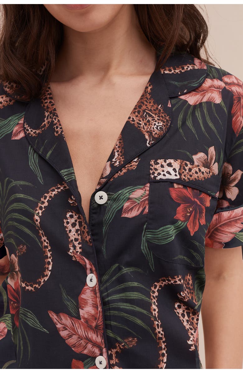 Desmond & Dempsey Short Sleeve Pajama Set, Alternate, color, Soleia Navy