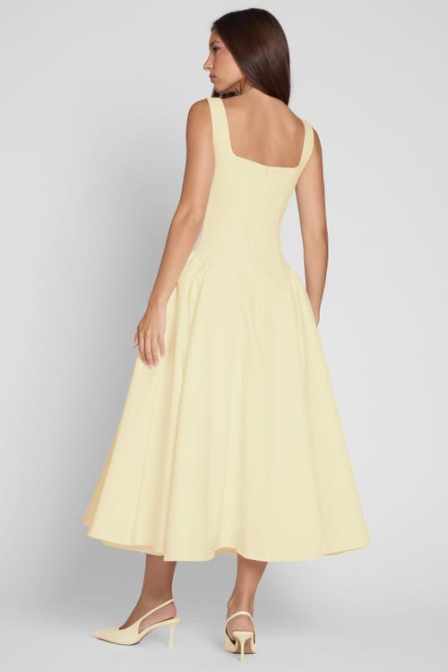 Leau Chloe Corset Midi Dress In Yellow