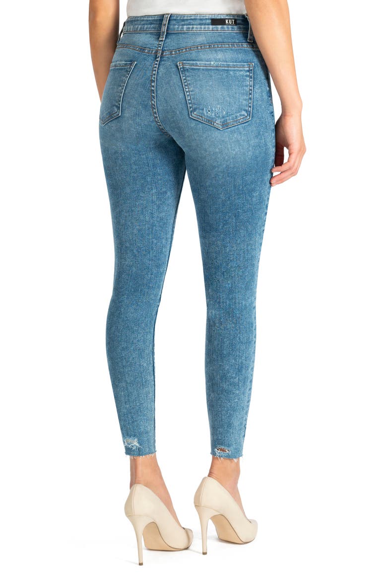 Donna Raw Hem High Waist Ankle Skinny Jeans, Alternate, color, FEELING