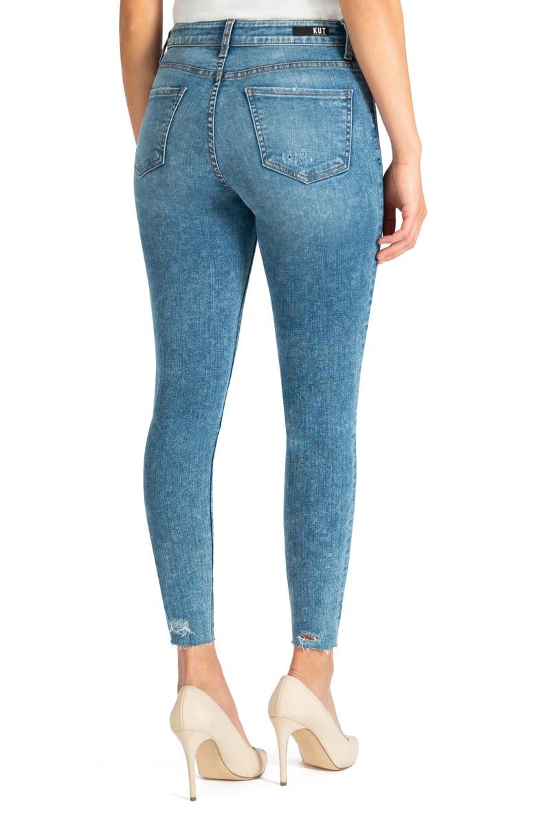 KUT from the Kloth Donna Raw Hem High Waist Ankle Skinny Jeans, Alternate, color,