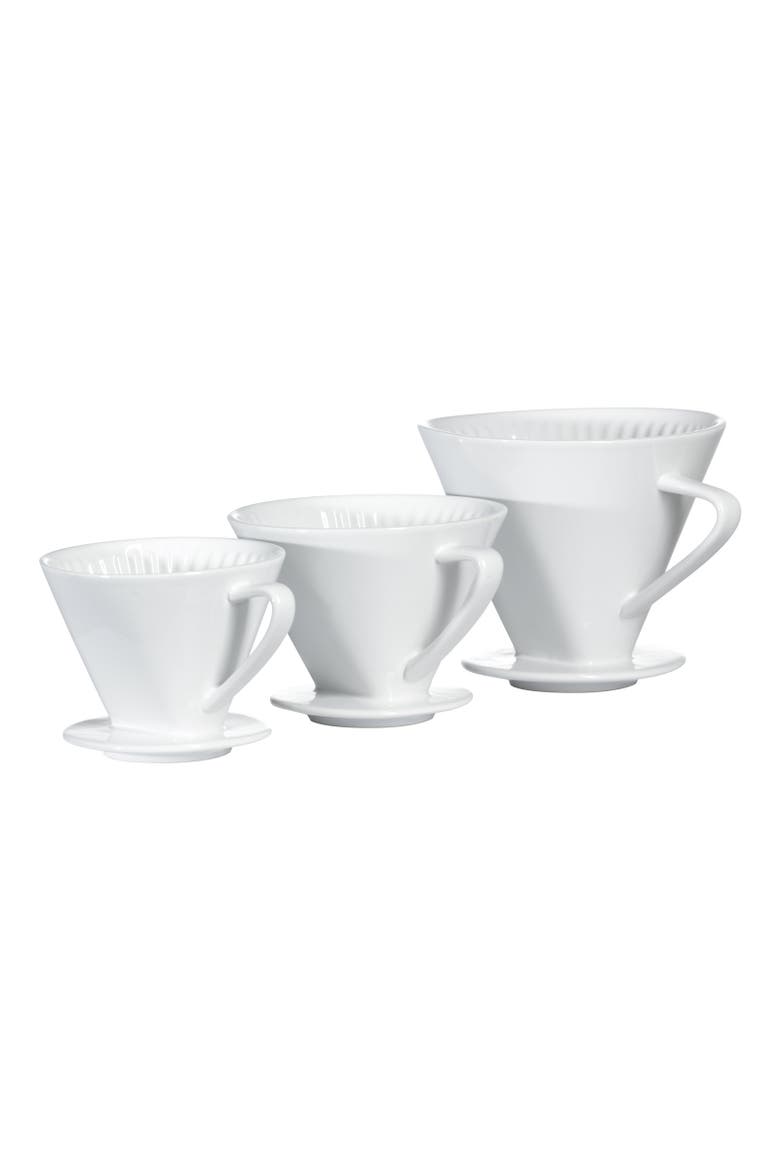Porcelain #6 Pour Over Coffee Filter Holder, Alternate, color, White