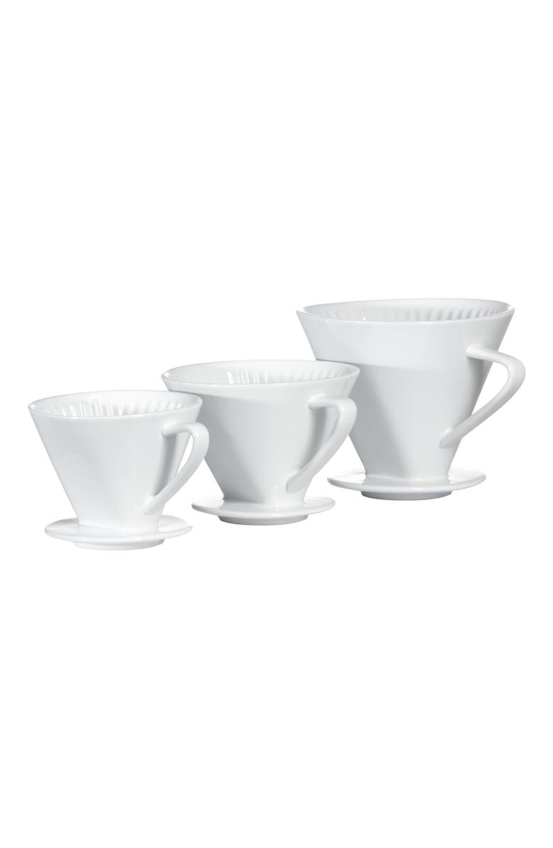 CILIO Porcelain #4 Pour Over Coffee Filter Holder, Alternate, color, White