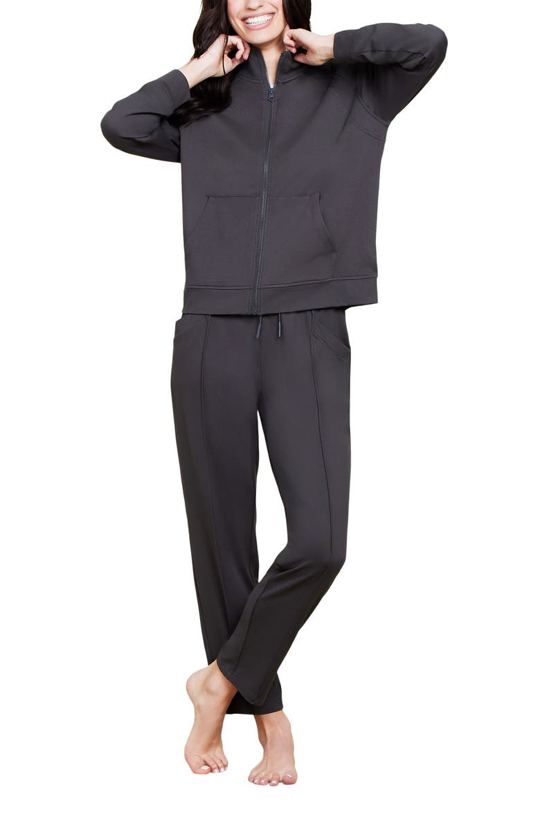 Barefoot Dreams<sup>®</sup> Malibu Collection<sup>®</sup> Butterchic Mock Neck Jacket, Alternate, color, Carbon
