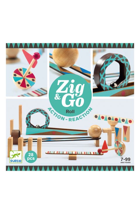 Zig N Go 29-Piece Chain Reaction Wooden Building Game
