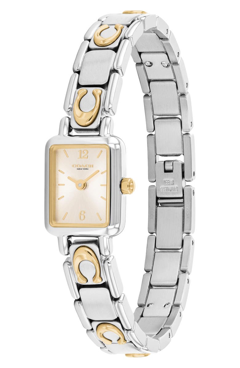 COACH Mara Tank Two-Tone Bracelet Watch, 15.5mm x 19mm, Alternate, color, Silver Gold