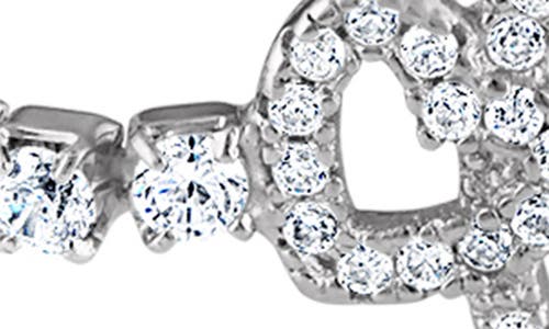 Fuzion Creations Cubic Zirconia Heart Slider Bracelet In Silver