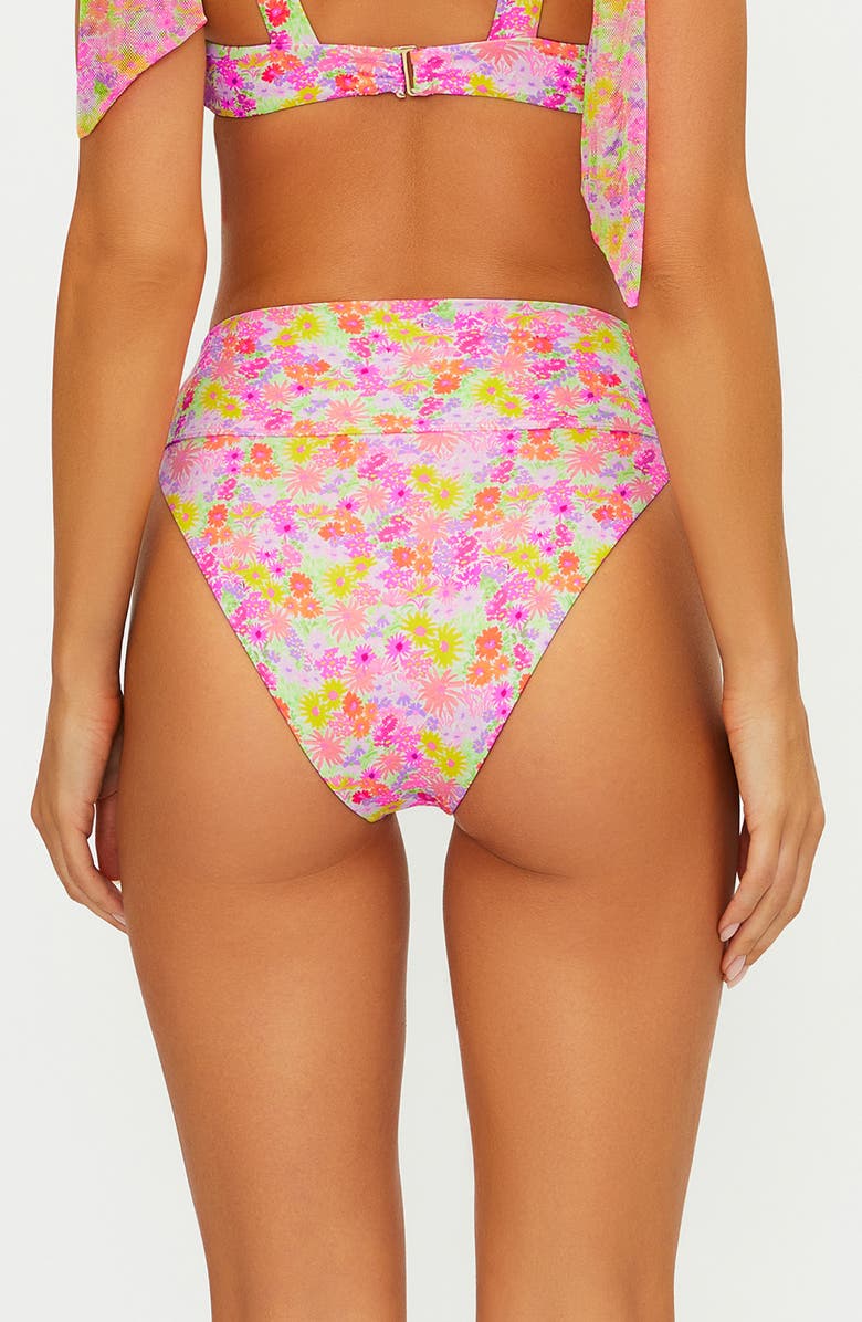 Beach Riot Highway High Waist Bikini Bottoms, Alternate, color, Neon Bouquet