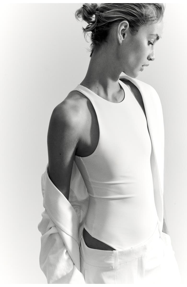 H&M Sleeveless Thong Body, Alternate, color, White