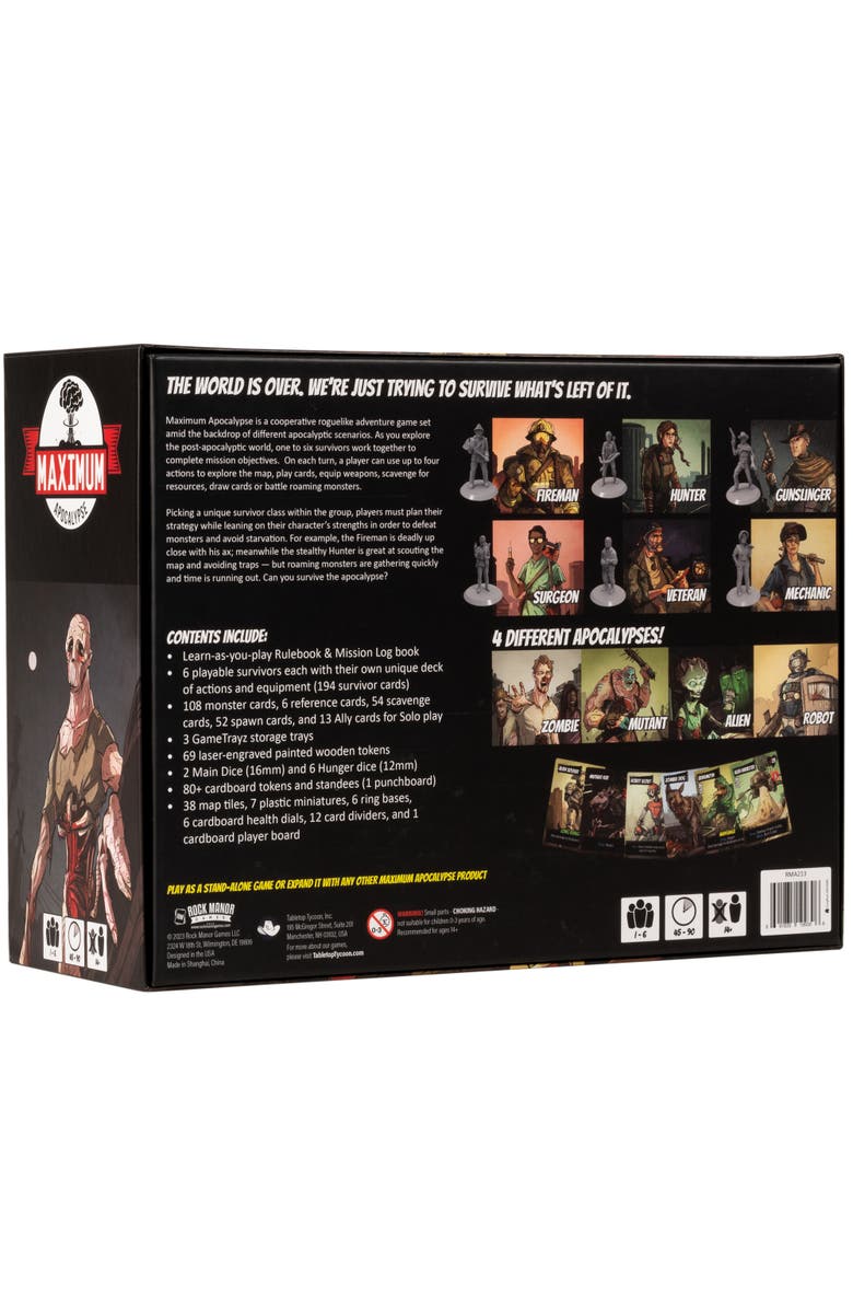 Rock Manor Games Maximum Apocalypse Survival Adventure Board Game, Alternate, color, 
