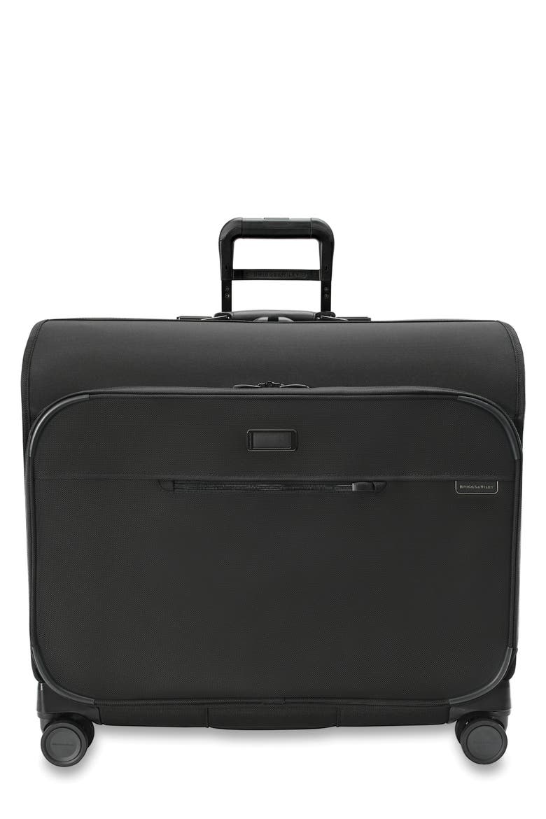 Baseline Deluxe Wardrobe Spinner Suitcase, Main, color, BLACK