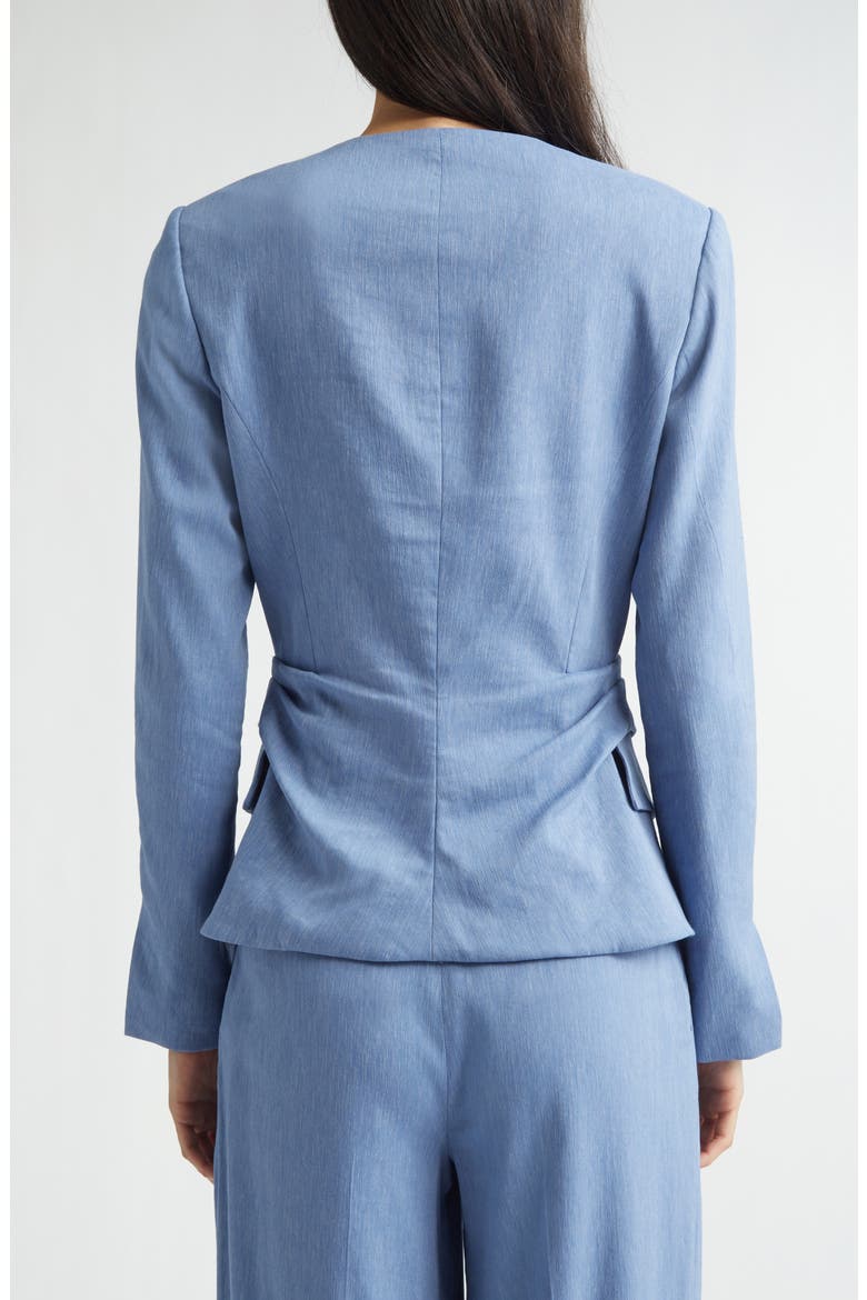 Slubbed Tucked Jacket, Alternate, color, BLUEBELL
