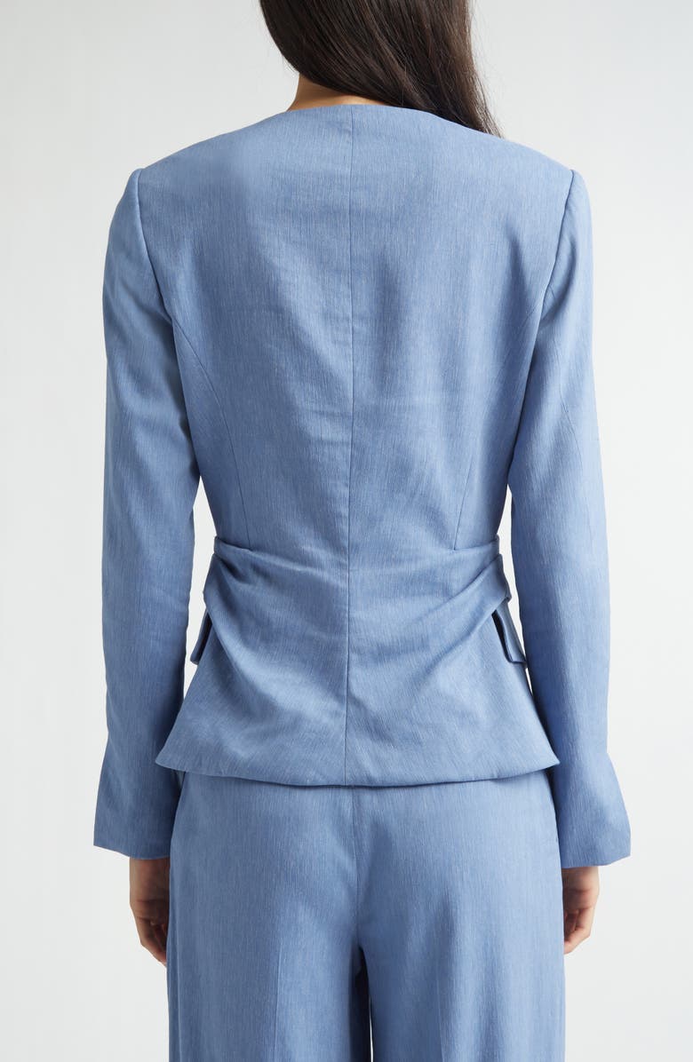 Lela Rose Slubbed Tucked Jacket, Alternate, color, Bluebell