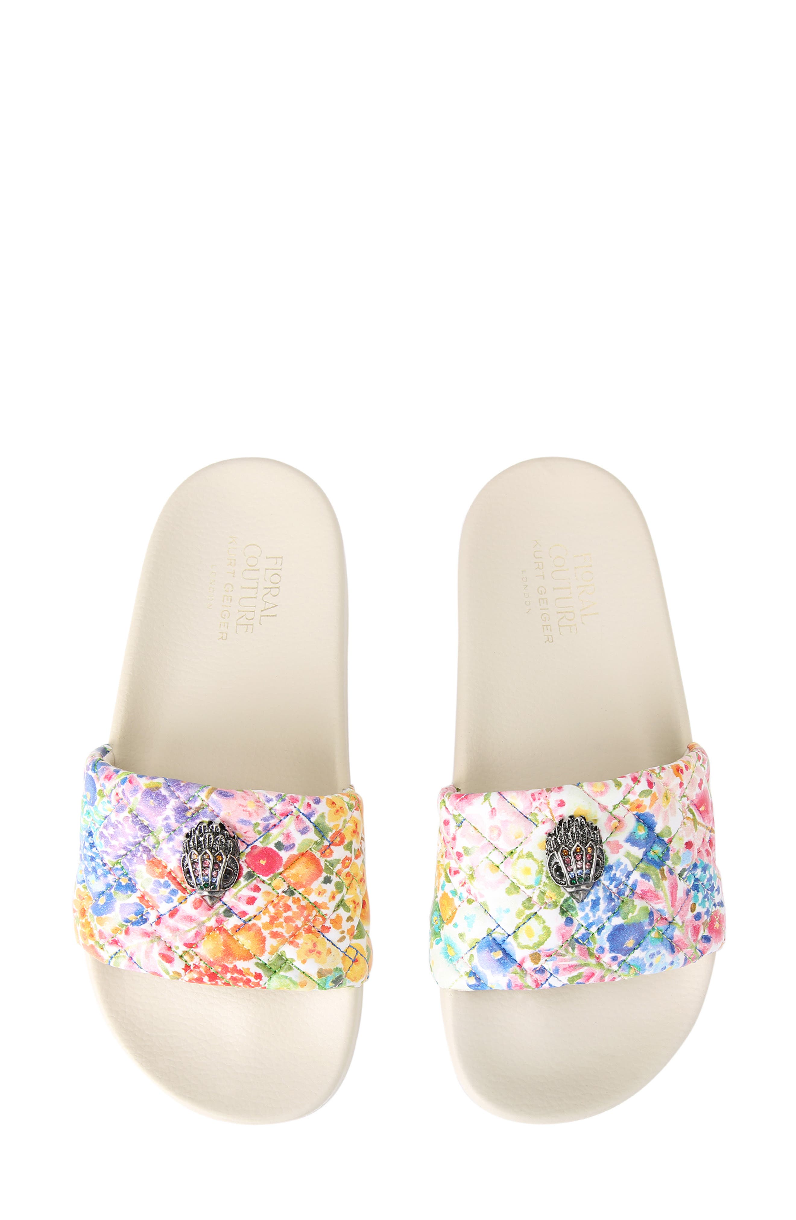 Kurt Geiger London Floral Couture Meena Quilted Slide Sandal, Main, color, 
