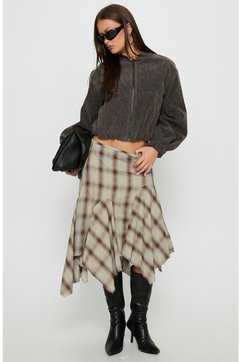Toshie Asymmetric Plaid Midi Skirt, Alternate, color, MULTI CHECK