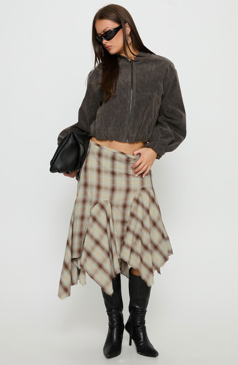 Princess Polly Toshie Asymmetric Plaid Midi Skirt, Alternate, color, 