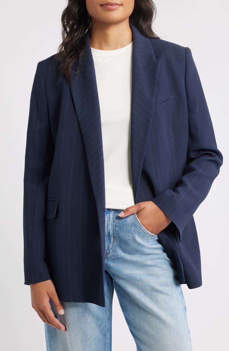 BOSS Janka Pinstripe Blazer, Alternate, color, Sky Captain Pinstripe