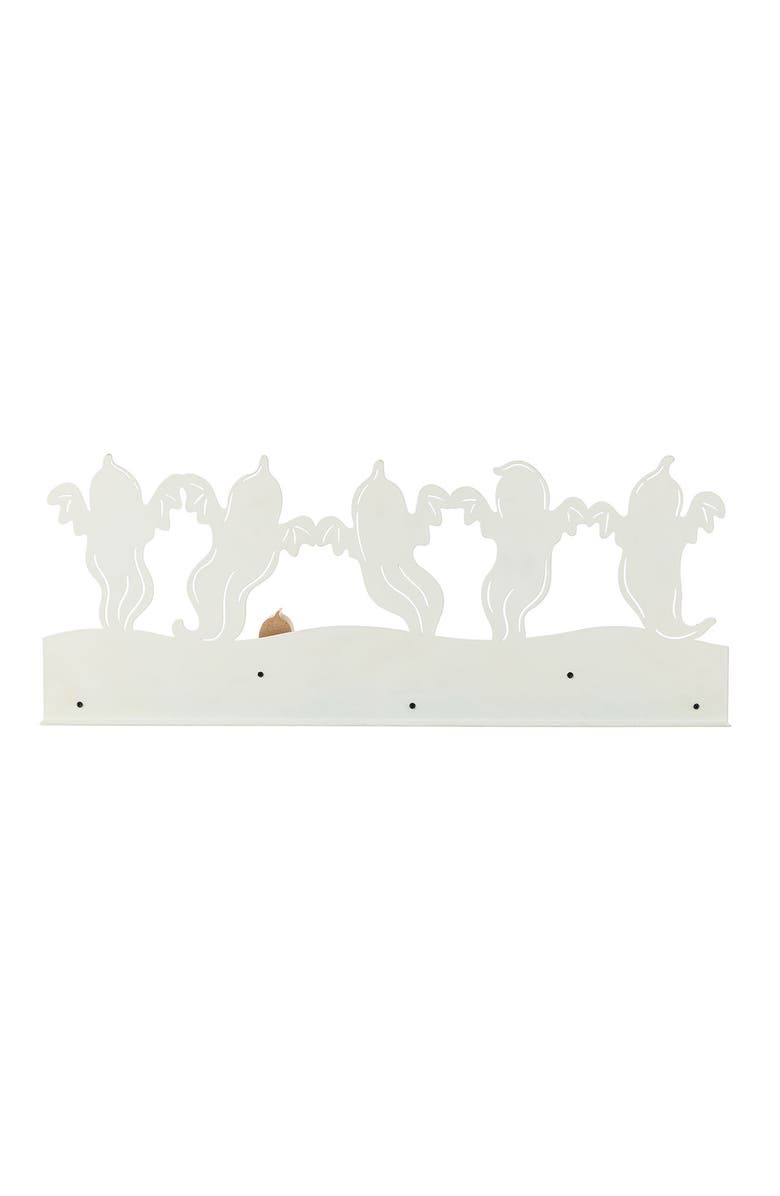 Glitzhome Halloween Wooden & Metal Dancing Witch or Ghost Silhouette Countdown Table Sign, Main, color, White