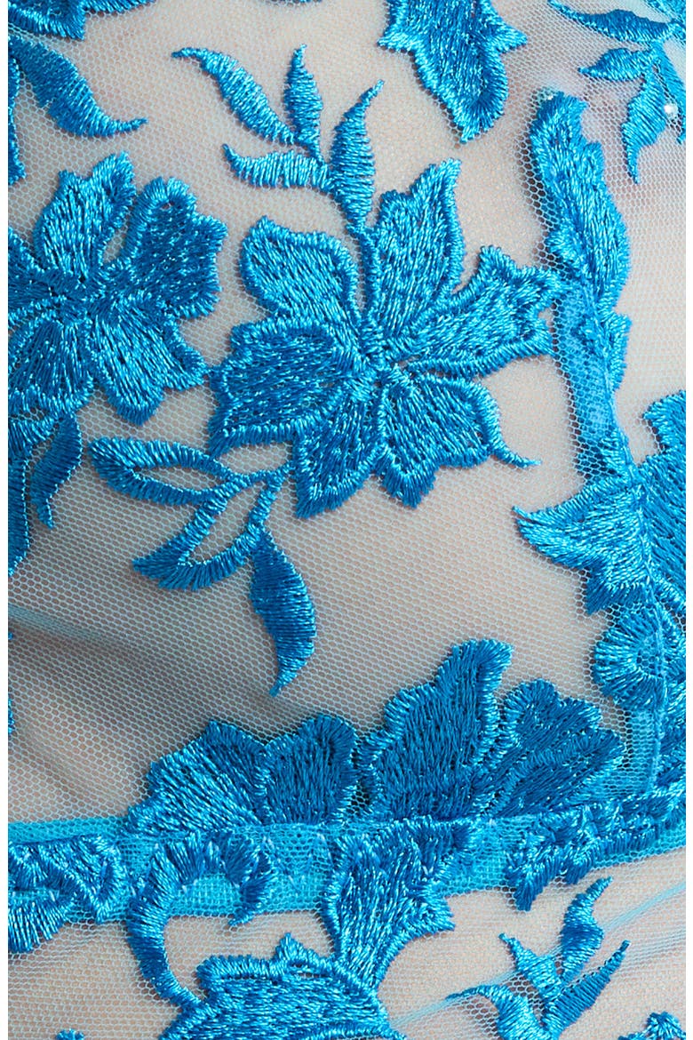 Embroidered Longline Bralette, Alternate, color, BLUE