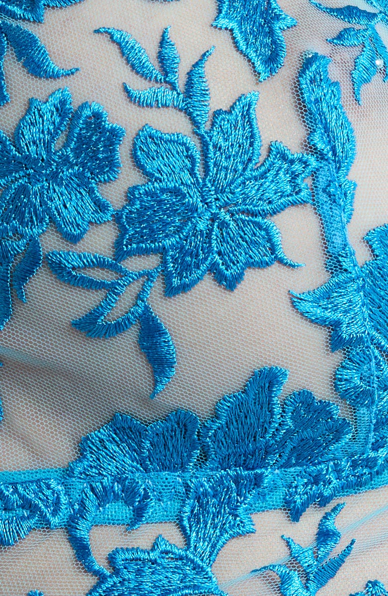 KILO BRAVA Embroidered Longline Bralette, Alternate, color, Blue