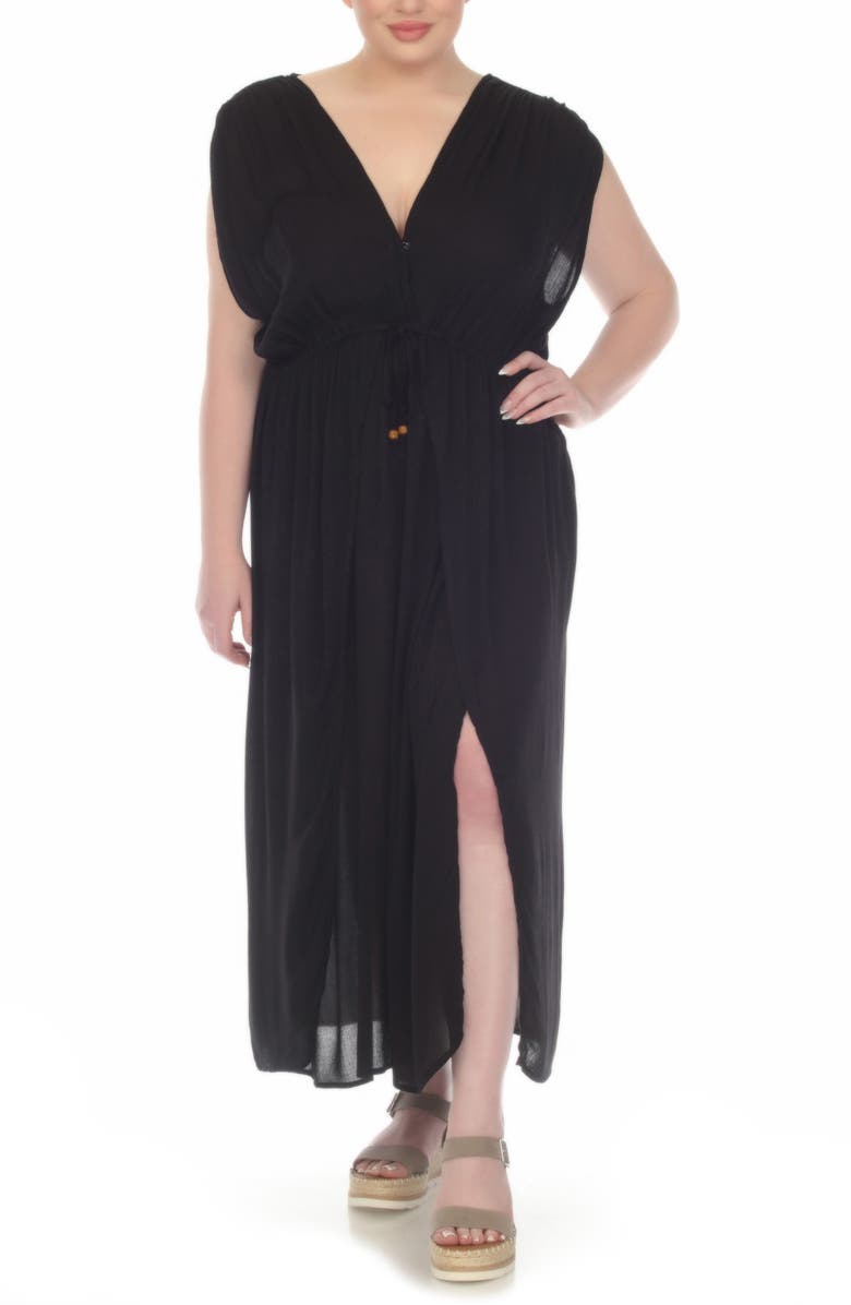 BOHO ME Maxi Cover Up Dress, Alternate, color, Black