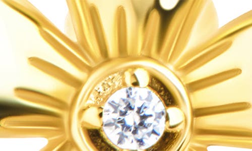 Sterling Forever Jocelyn Cubic Zirconia Flower Stud Earrings In Gold