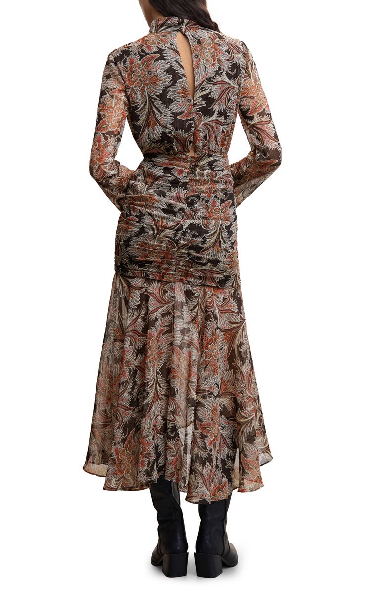 MANGO Paisley Print Ruffle Dress, Alternate, color,